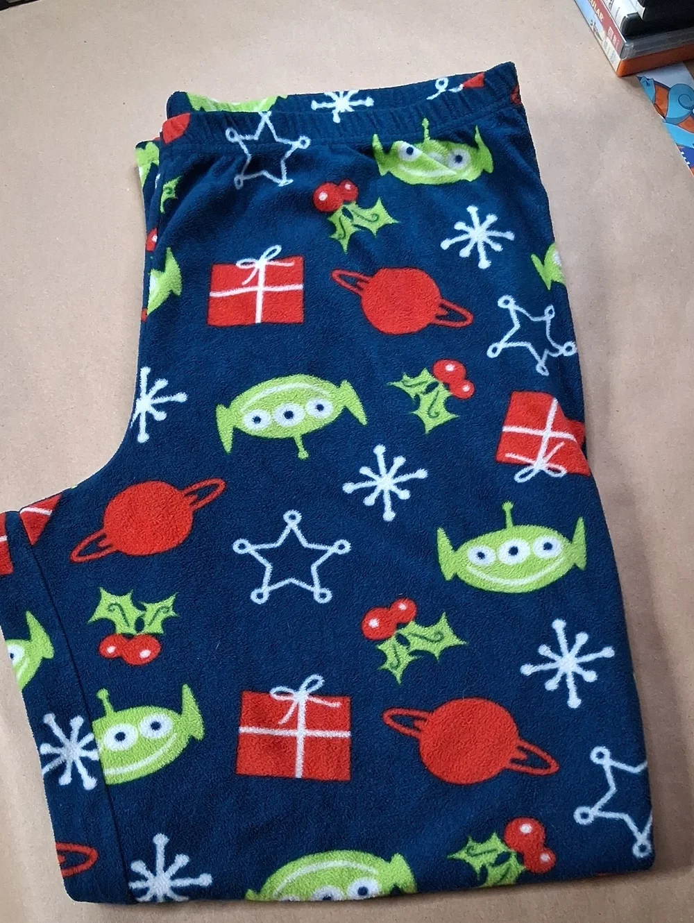Kids Navy Blue Alien Print Holiday Pajama Pants